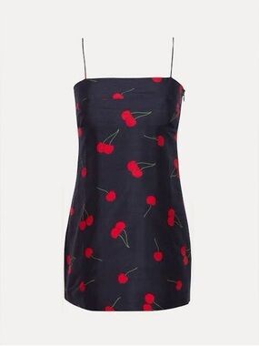 Realisation Par Christy Slip Dress in Navy Cherry Print